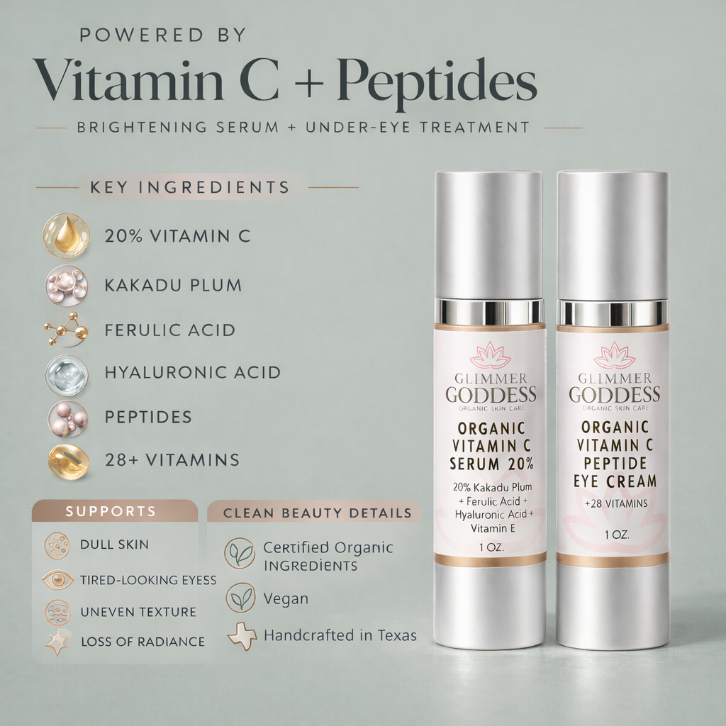 Organic Vitamin C Glow Duo – 20% Vitamin C + Peptide Eye Serum
