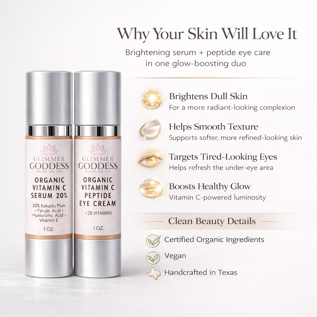 Organic Vitamin C Glow Duo – 20% Vitamin C + Peptide Eye Serum
