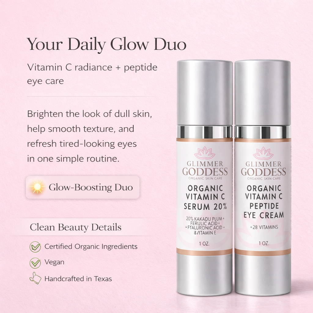 Organic Vitamin C Glow Duo – 20% Vitamin C + Peptide Eye Serum
